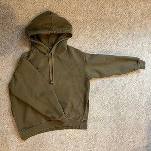 Everlane cropped green hoodie